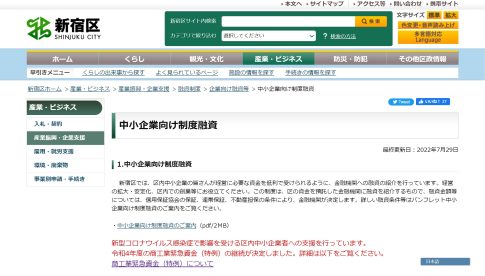 公的支援　融資制度