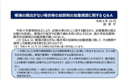 過少申告加算税　無申告加算税　加重措置