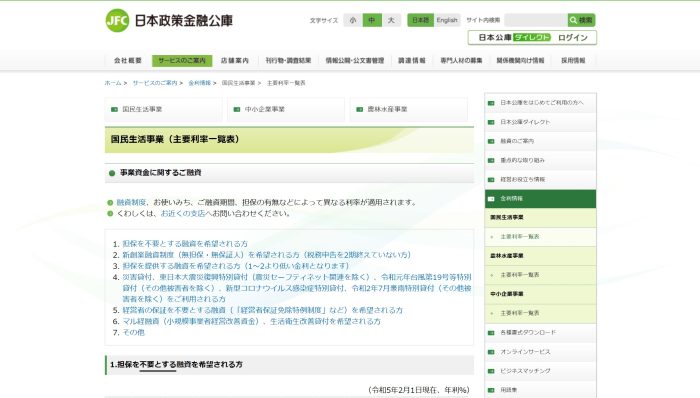 マル経融資 日本政策金融公庫