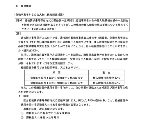 インボイス制度 免税事業者 経過措置 請求書
