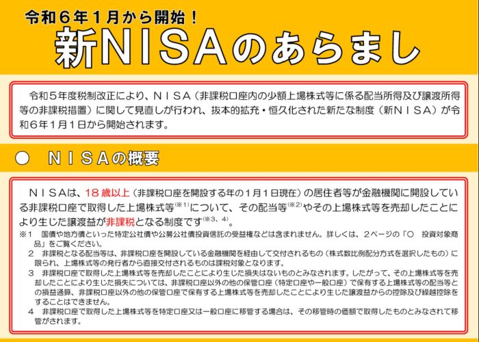 新NISA　あらまし