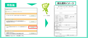 電子申告 振込通知