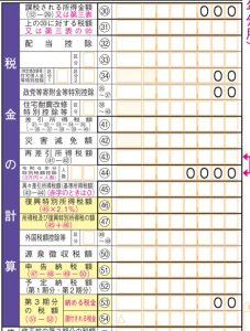 税金の計算　確定申告書